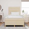 vidaXL Boxspringbett mit Kopfteil Creme 120 x 190 cm Stoff