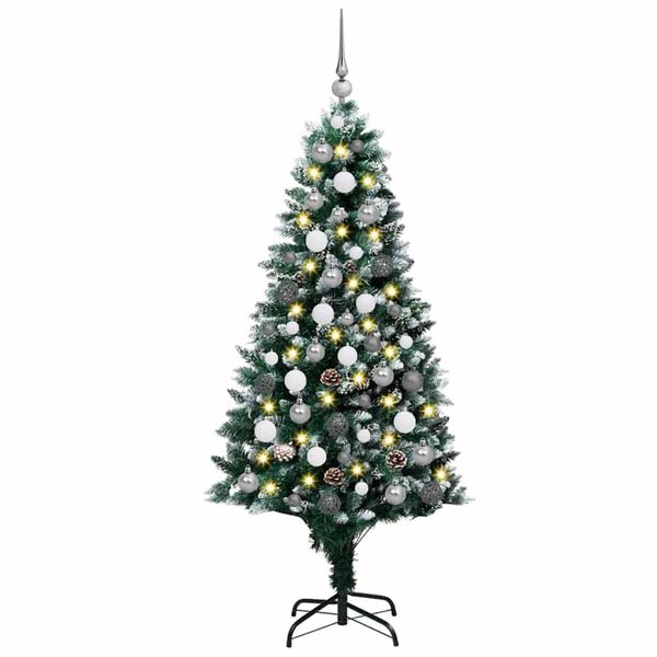 vidaXL Künstlicher Weihnachtsbaum mit 300 LEDs mit Ständer Grün 180 cm