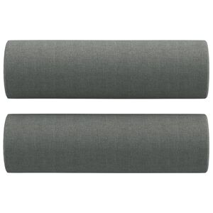 vidaXL Zierkissen 2 Stk. Dunkelgrau &Oslash;15x50 cm Stoff