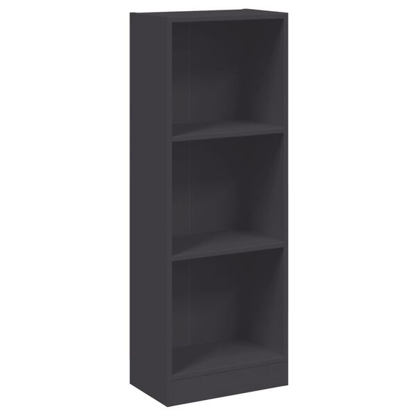 vidaXL Bücherregal 3 Fächer Grau 40x24x109 cm Holzwerkstoff