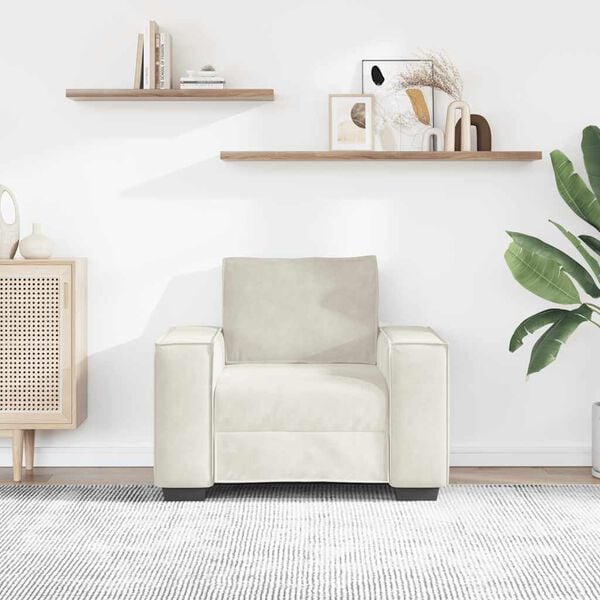 vidaXL Sessel Creme 100x78x84 cm Samt