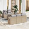 vidaXL Sofa Set mit Kissen 6 pcs Beige und Grau Poly Rattan
