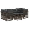 vidaXL Gartensofa-set 7 stk. Grau Poly-Rattan