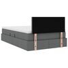 vidaXL Bett mit Stauraum und LED mit LED Dunkelgrau 120 x 190 cm Stoff