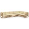 vidaXL 7-tlg Garten-Lounge-Set mit Kissen Honigbraun Massivholz Kiefer