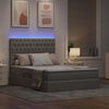 vidaXL Bett mit Stauraum und LED mit LED Taupe 140 x 200 cm Polyester