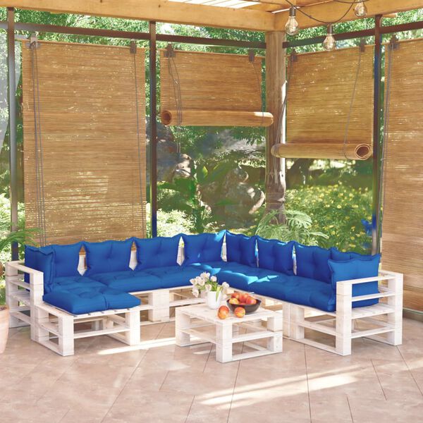 vidaXL 9-tlg. Garten-Lounge-Set aus Paletten mit Kissen Kiefernholz