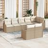 vidaXL Gartensofa-set mit Speicher 8 pcs Beige und Wei&szlig; Poly-Rattan