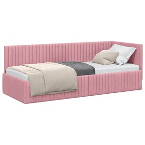 vidaXL Eckbettgestell Rosa 80 x 200 cm Samt