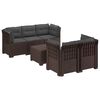 vidaXL 5-Sitzer Gartensofa mit Kissen Rattan-Look PP Braun