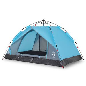 vidaXL Kuppel-Campingzelt 3 Personen Blau Quick Release