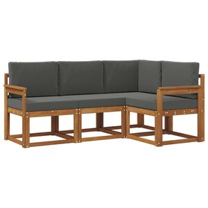 vidaXL Outdoor-Sofagarnitur 4 stk. 4-Sitzer Natur und Anthrazit