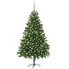 vidaXL K&uuml;nstlicher Weihnachtsbaum Beleuchtung & Kugeln 210 cm Gr&uuml;n