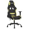 vidaXL Gaming-Stuhl mit Massage & Fu&szlig;st&uuml;tze Schwarz und Hellgr&uuml;n Stoff