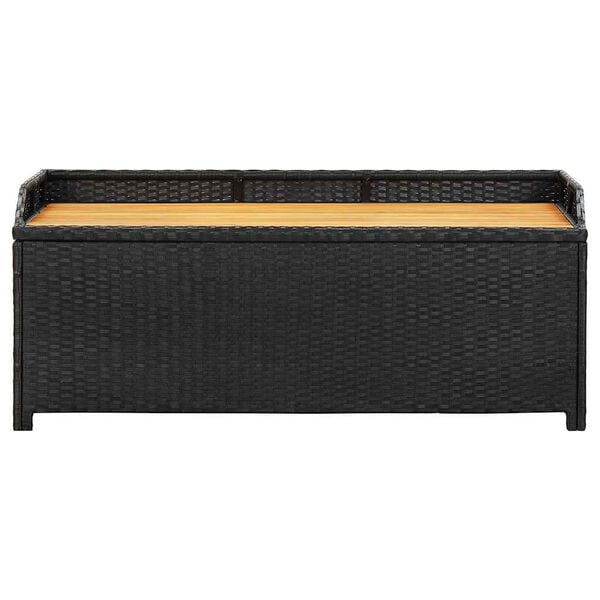 vidaXL Sitzbank mit Stauraum 120 cm Poly Rattan Schwarz