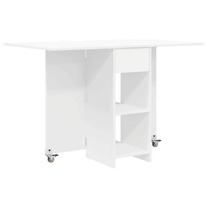 vidaXL Esstisch 115 x 70 x 75 cm Holzwerkstoff Wei&szlig; Rechtwinklig
