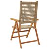 vidaXL Gartenstuhl Verstellbar 8 Stk. Beige Poly Rattan Massivholz