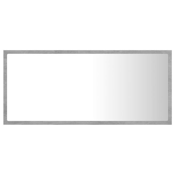vidaXL LED-Badspiegel Betongrau 90x8,5x37 cm Acryl