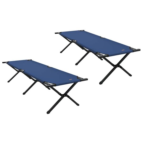 vidaXL Klapp Schlafbett f&uuml;rs Camping 2 pcs Blau 193 x 69 x 45 cm
