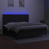 vidaXL Boxspringbett mit Matratze & LED Schwarz 200x200 cm Stoff