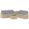 vidaXL Sofa Set 8 stk. Beige und Hellgrau Polyrattan und Stahl