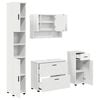 vidaXL Badezimmerm&ouml;bel-Set mit Regal 4 pcs Wei&szlig; Sperrholz und Metall