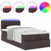 vidaXL Ottoman-Bett mit Matratze & LEDs Dunkelbraun 80x200 cm Stoff