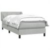 vidaXL Boxspringbett mit Matratze Hellgrau 80x220 cm Samt