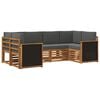 vidaXL Ecksofa Set mit Kissen 5 pcs Natur und Anthrazit