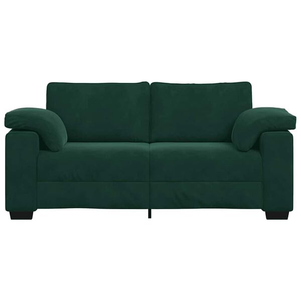 vidaXL Zweisitzer-Sofa Dunkelgr&uuml;n 180x77x82 cm Samt