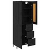 vidaXL Highboard 2 pcs Schwarz Eichen-Optik Holzwerkstoff