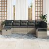 vidaXL Sofa Set mit Kissen mit Speicher Hellgrau Poly-Rattan