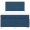 vidaXL Boxspringbett mit Matratze Blau 140x190 cm Stoff