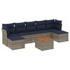 vidaXL 8-teiliges Gartensofa-Set mit Kissen, grau, Polyrattan