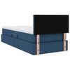 vidaXL Bett mit Stauraum und LED mit Matratze Blau 90 x 200 cm Stoff