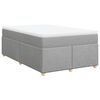 vidaXL Boxspringbett mit Matratze Hellgrau 120x200 cm Stoff