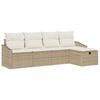 vidaXL Sofa Set 5 Stk. Beige Poly-Rattan
