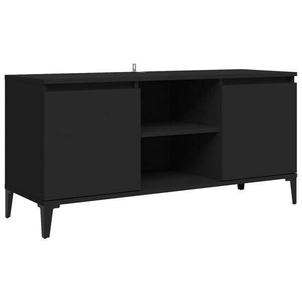 vidaXL TV-Schrank mit Metallbeinen Schwarz 103,5x35x50 cm