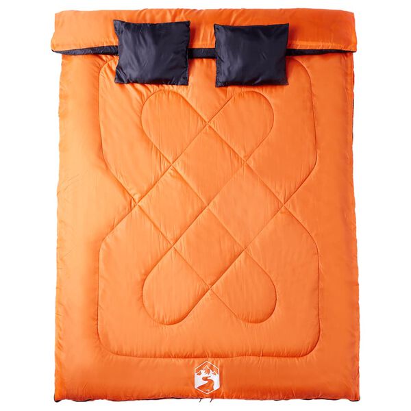 vidaXL Doppelschlafsack mit Kissen Erwachsene Camping 3-4 Jahreszeiten