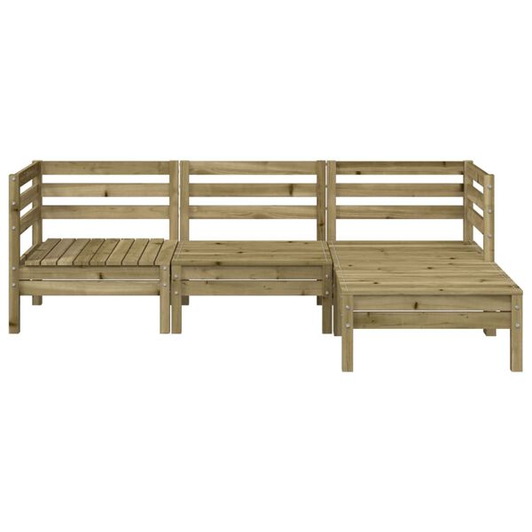 vidaXL Gartensofa 3-Sitzer mit Hocker Kiefernholz Impr&auml;gniert