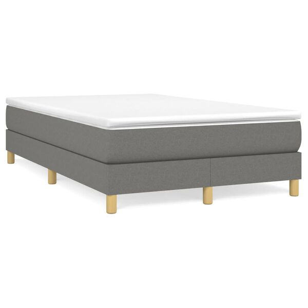 vidaXL Boxspringbett mit Matratze Dunkelgrau 120x190 cm Stoff