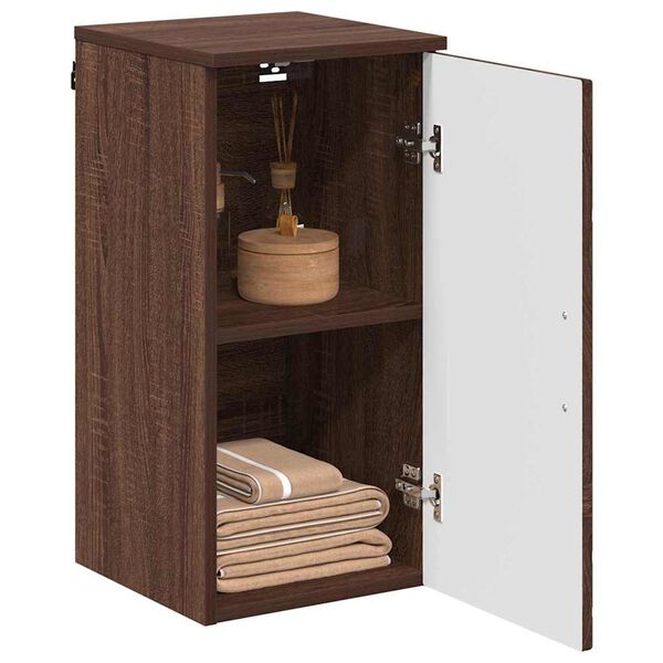 vidaXL Badezimmerschrank mit T&uuml;r Braun Eichen-Optik 30 x 31,5 x 61 cm