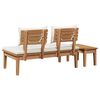 vidaXL Gartenbank 2 pcs Creme und Braun Massivholz Teak