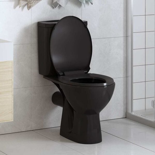 vidaXL Toilettensitz mit Absenkautomatik und Quick-Release Schwarz