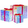 vidaXL Prismatische irisierende LED-Geschenkbox 3 stk. Mehrfarbig