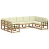 vidaXL Outdoor-Sofagarnitur mit Kissen 9 pcs Wei&szlig; und Creme