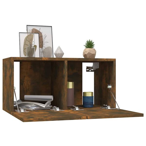 vidaXL TV-Wandschränke 2 Stk. Räuchereiche 60x30x30 cm