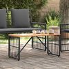 vidaXL Tisch f&uuml;r Outdoor Schwarz 80 x 40 x 40 cm Stahl und Poly Rattan