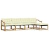 vidaXL Outdoor-Sofagarnitur 5 stk. Wei&szlig; und Creme