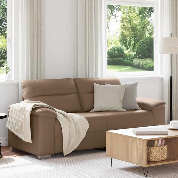 vidaXL 2-Sitzer-Sofa Cappuccino 140 cm Kunstleder